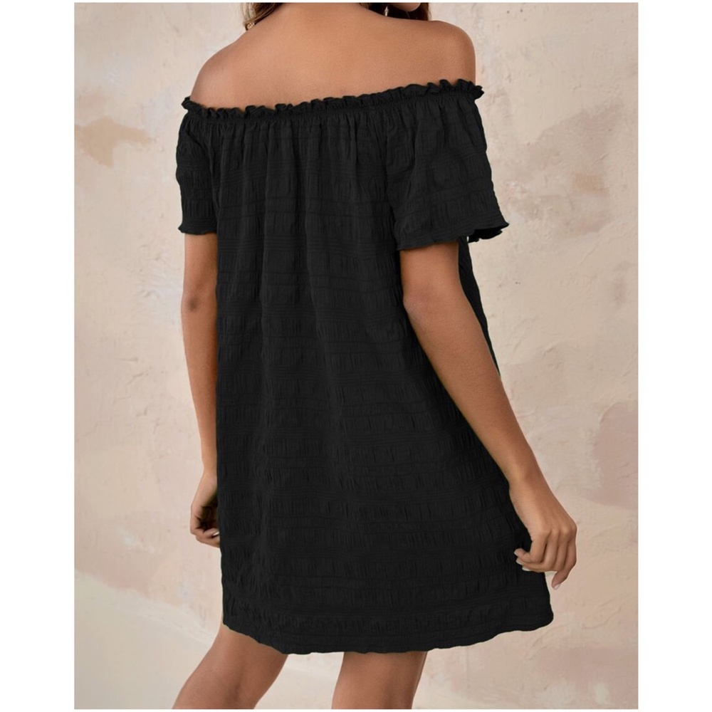 Off Shoulder Ruffle Mini Dress - Picture 8 of 8